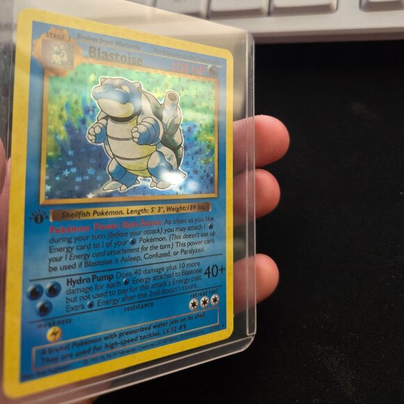 Pokémon Blastoise shadowless proxy holographic with card protector cover - Picture 3 of 3